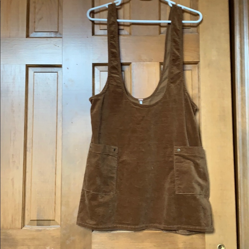 NWT Free People brown corduroy layering dress